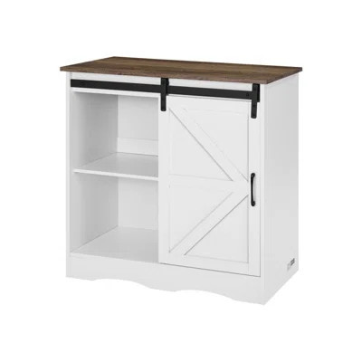 Coffee Bar Cabinet, 31.5 Inch Farmhouse Coffee Bar Cabinet with Storage, Coffee Bar Table with Barn Doors, Farmhouse Sideboard Buffet Cabinet for Livi | Wayfair North America