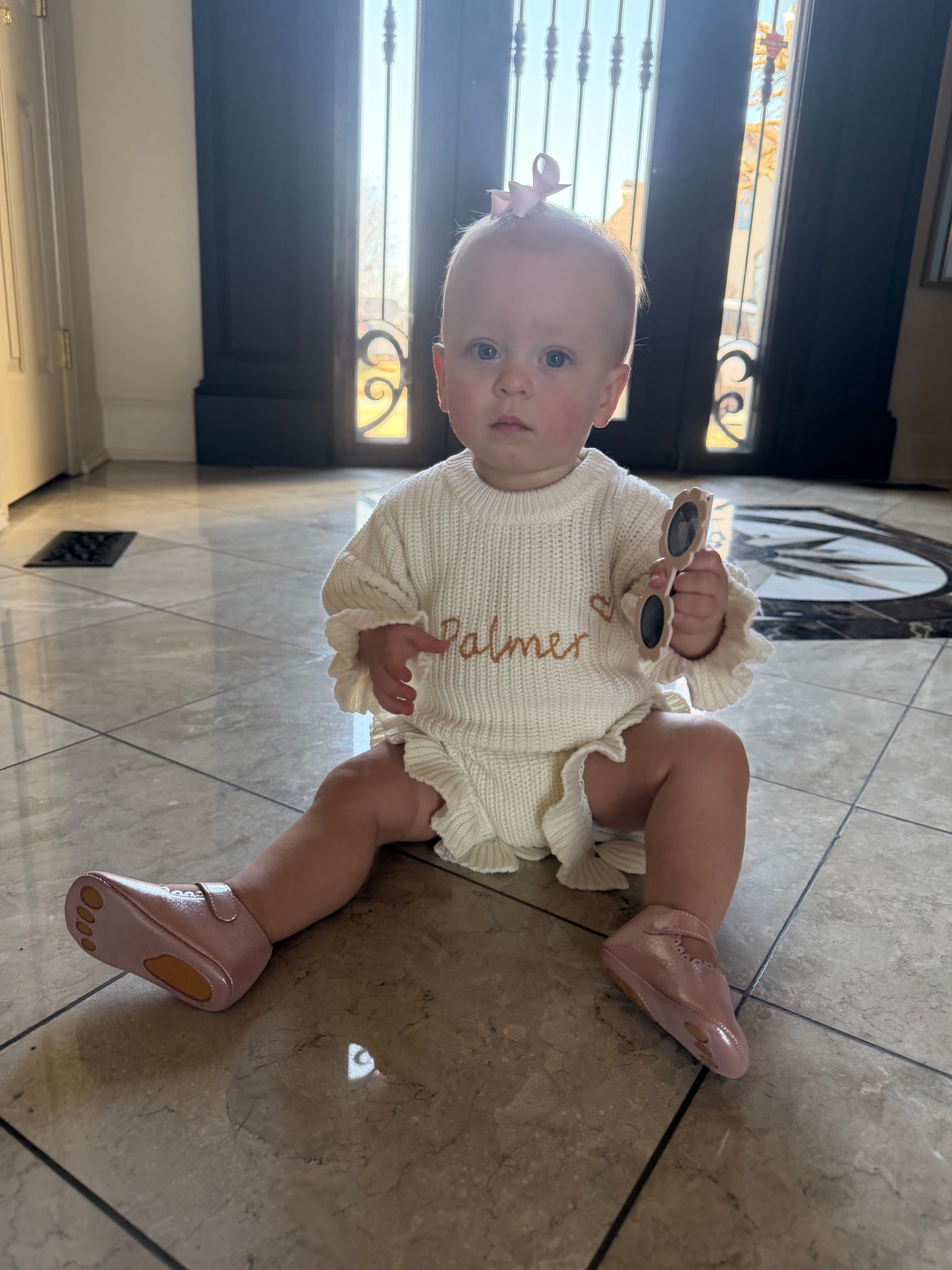 Keepsake Embroidered Knit Ruffle Romper, Personalized Newborn Name Chunky Sweater Romper Baby Girl, Embroidered Newborn Oversized Sweater! 

#LTKBaby #LTKKids