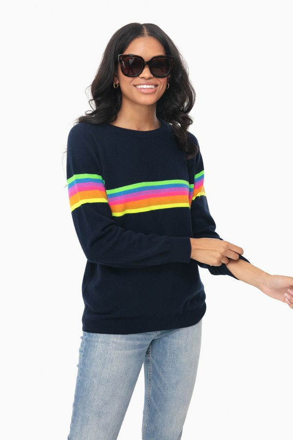 Neon Rainbow Mexican Stripe Boyfriend Sweater | Tuckernuck (US)