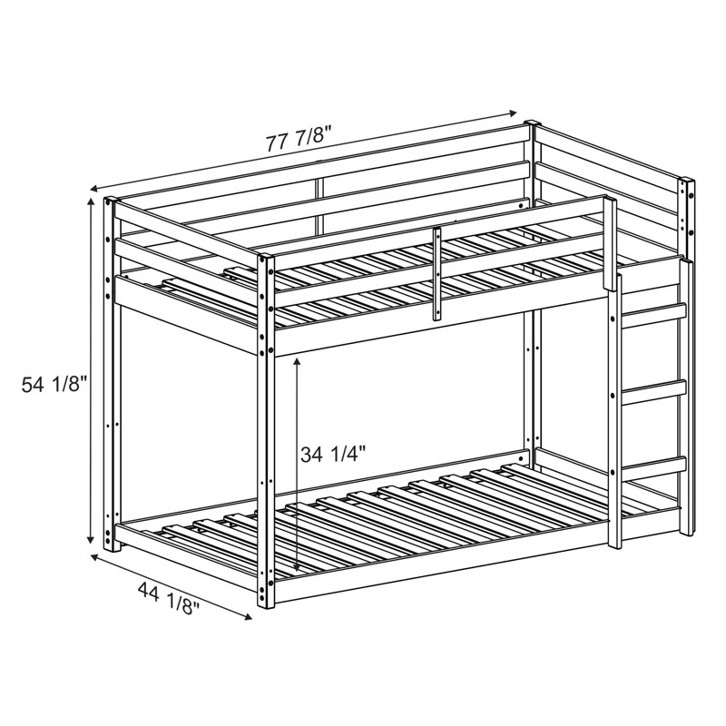 Appleby Twin Solid Wood Low Loft Bunk Bed by Isabelle & Max™ | Wayfair North America