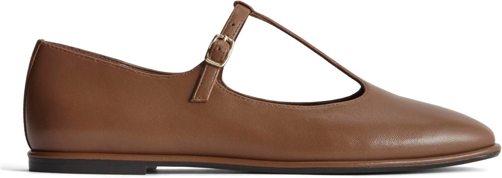 Everlane Womens The Leather T-Strap Flat | Amazon (US)
