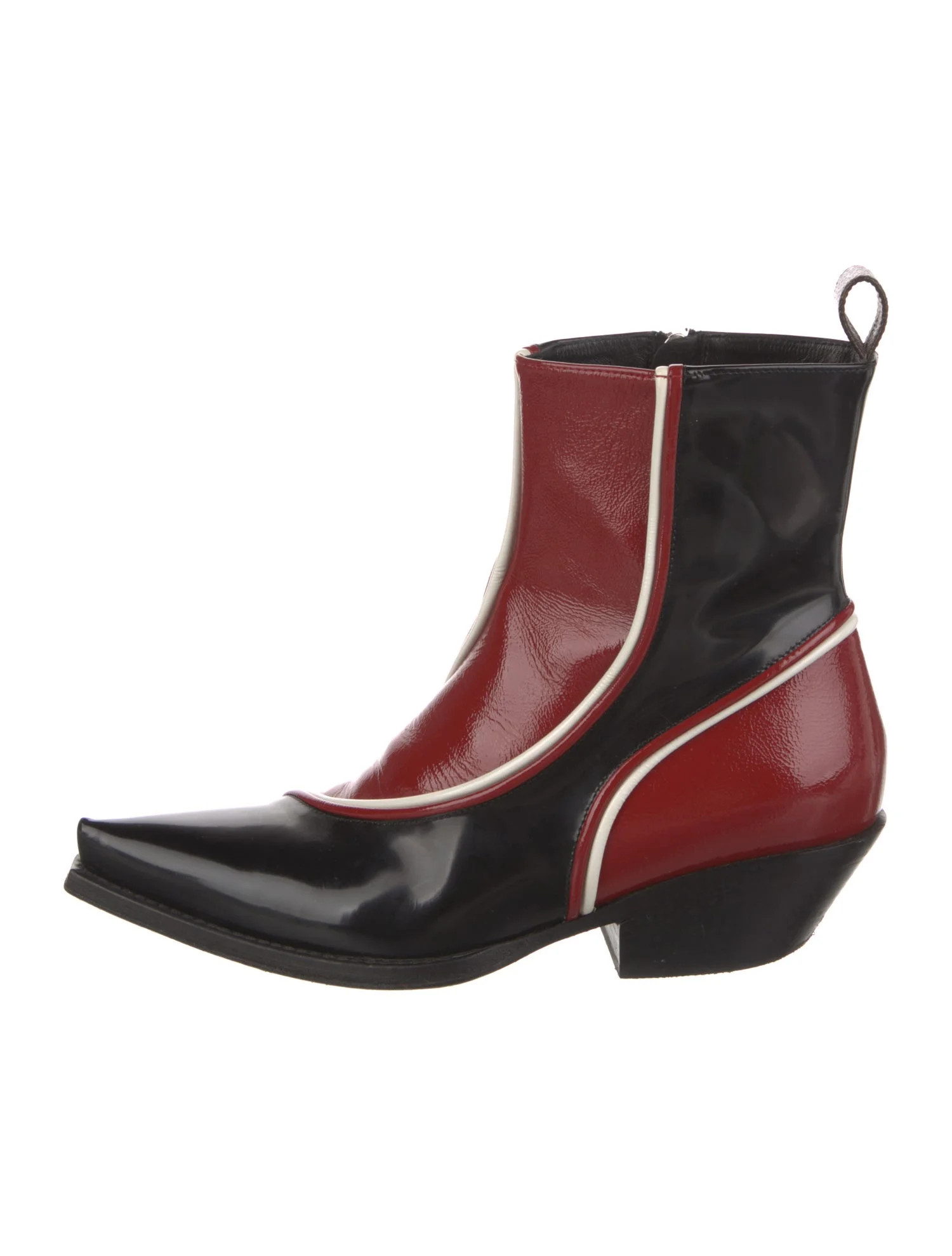 Patent Leather Colorblock Pattern Boots | The RealReal