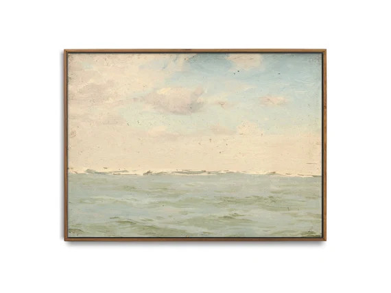 Pastel Seascape Oil Painting Minimalist Coastal Art Print | Etsy Canada | Etsy (CAD)