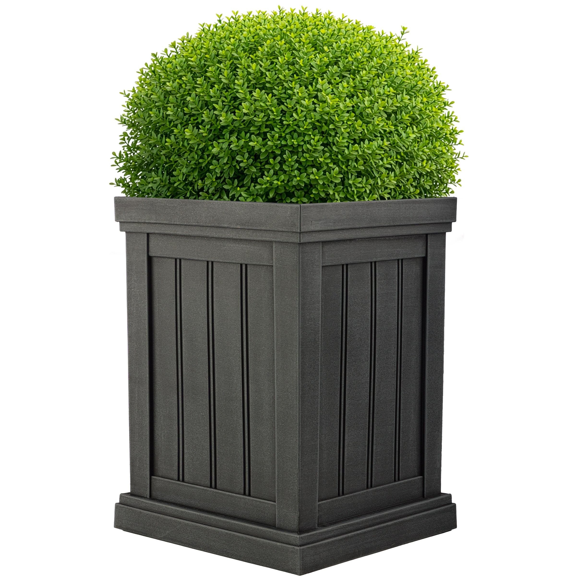 Pure Garden - Outdoor Planter Box 13.7” Square 19” Tall Plastic Plant Pot Flower Pots for Plants with Drainage Holes | Best Buy U.S.