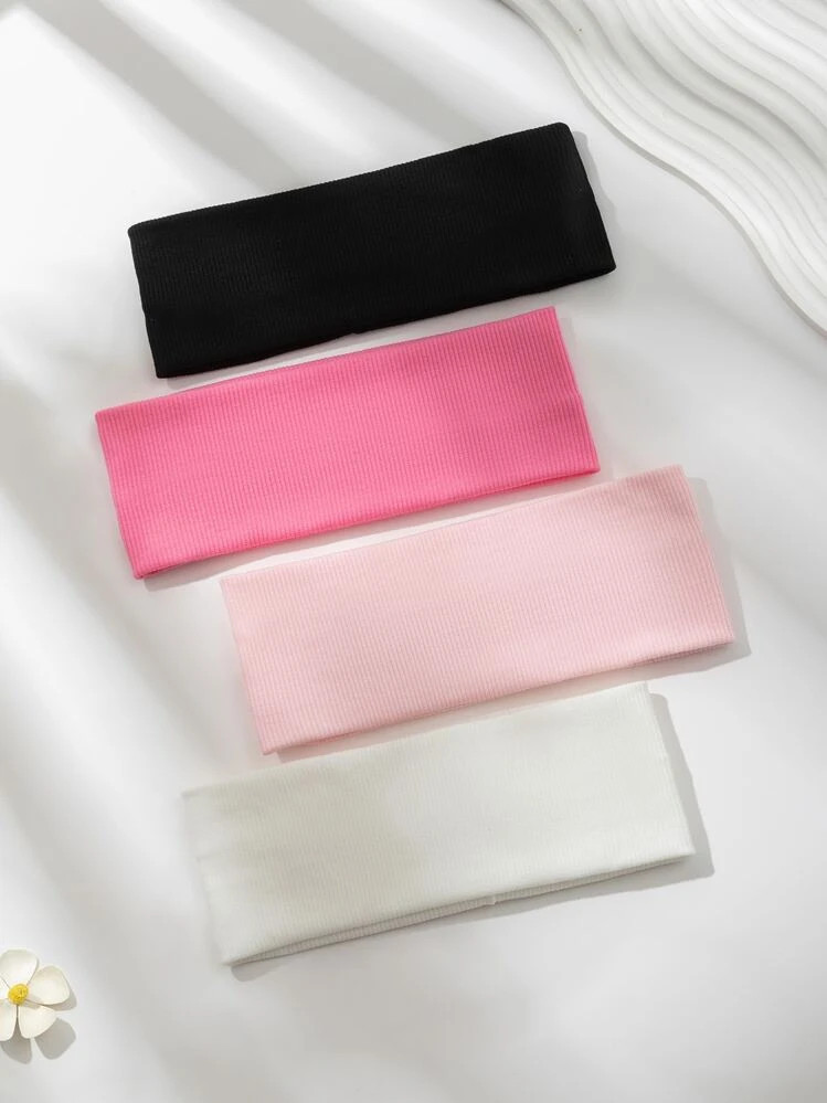 1/3/4pcs Plain Color Sports Headbands, Everyday Casual Accessories Hair Band Turban Headband Swea... | SHEIN