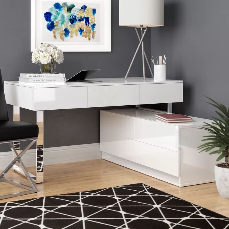 Claysville Modern Desk With Hutch | Wayfair North America