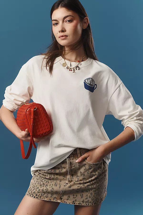 x Anthropologie Matcha Cafe Long-Sleeve Graphic Tee | Anthropologie (US)