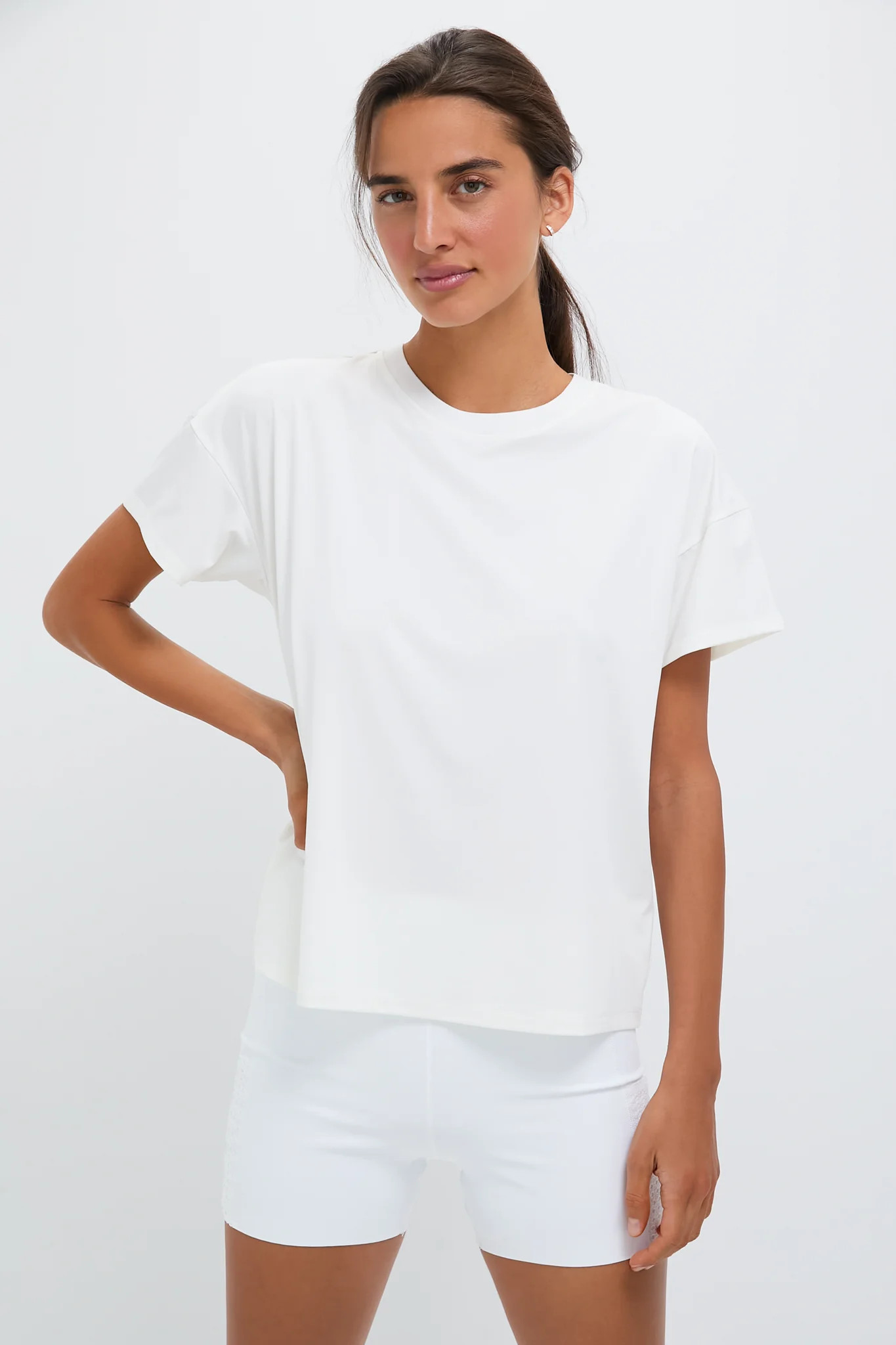 White Short Sleeve Performance Jersey Ryan Boyfriend Tee | Tuckernuck (US)