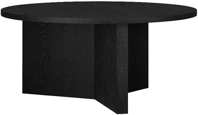 Henn&Hart 36" Black Grain MDF Coffee Table | Amazon (US)