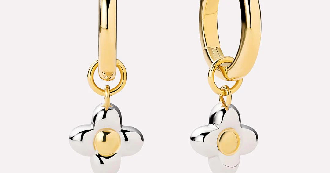 Home/Earrings/Drop Earrings/Flower Earrings - Liora Hoops | Ana Luisa