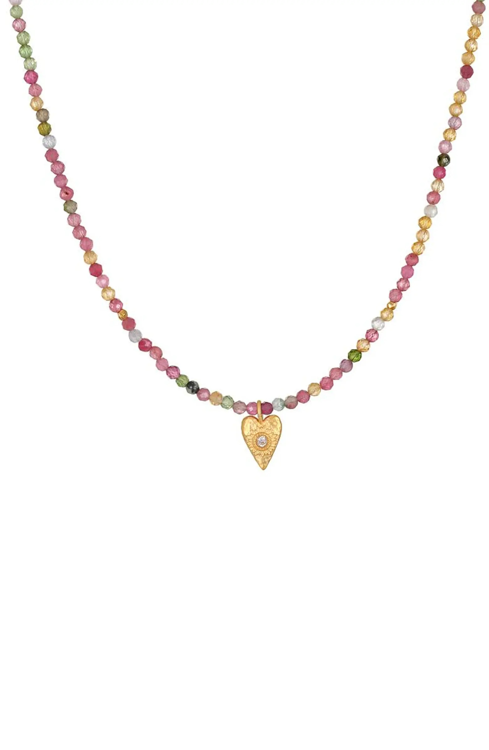 Aligned with Love Pink Tourmaline Heart Choker Necklace | Nordstrom