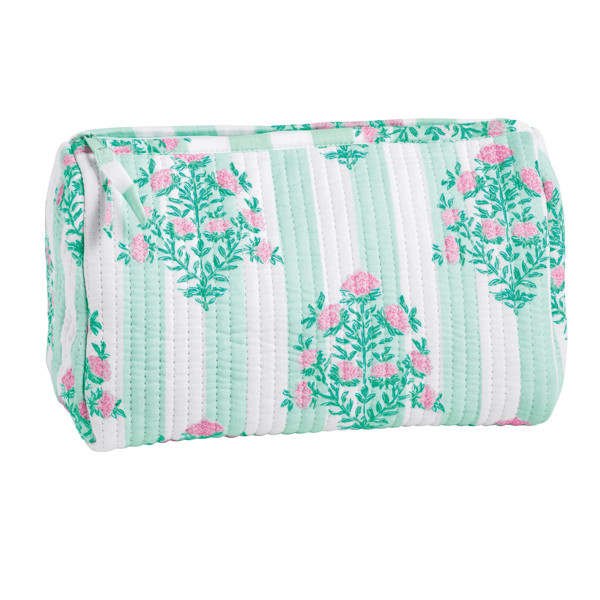 Green Block Print Quilted Case | Mud Pie