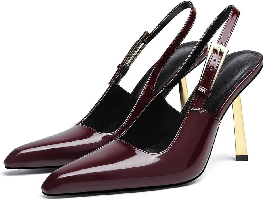 Slingback Kitten Heels Pointed Closed Toe Pumps for Women, Stiletto 4Inch High Heeled Sandals for... | Amazon (US)