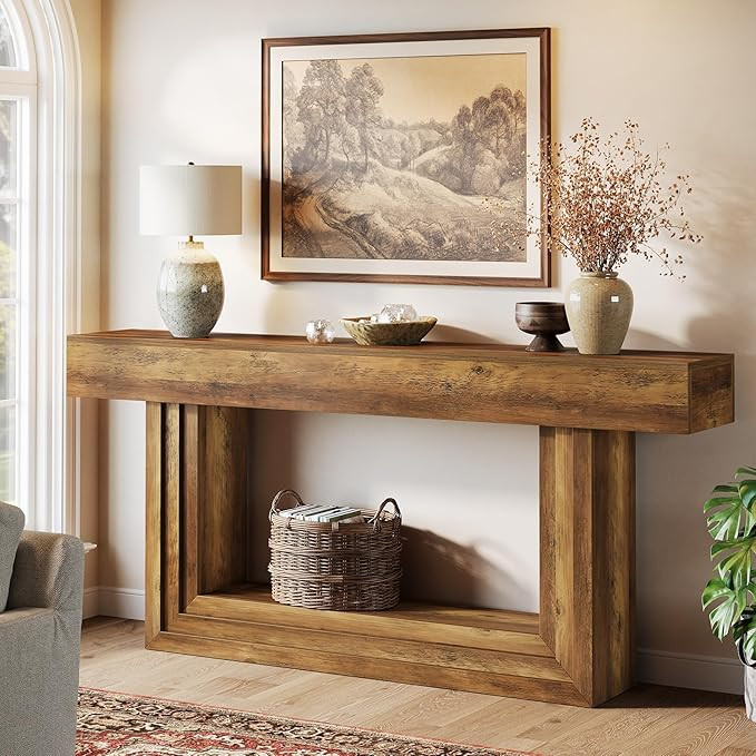 Tribesigns 63" Narrow Console Table, 2-Tier Long Entryway Table with Framed Base, Farnhouse Conso... | Amazon (US)