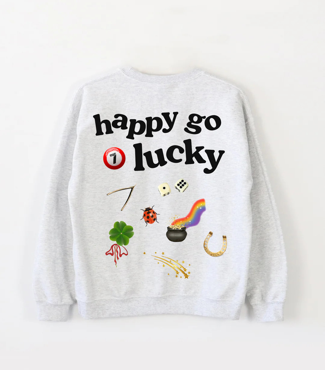 Happy Go Lucky Ash Crewneck | Shop Kristin Jones