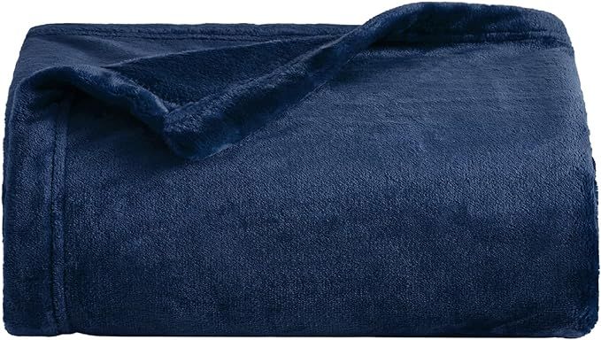 Bedsure Navy Blue Throw Blanket Fleece - 300GSM Throw Blankets for Couch, Sofa, Bed, Soft Lightwe... | Amazon (US)