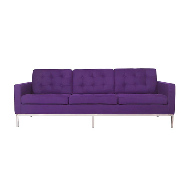 Carson Carrington Hirtshals Modern Purple Wool Fabric Button-tufted Sofa | Bed Bath & Beyond