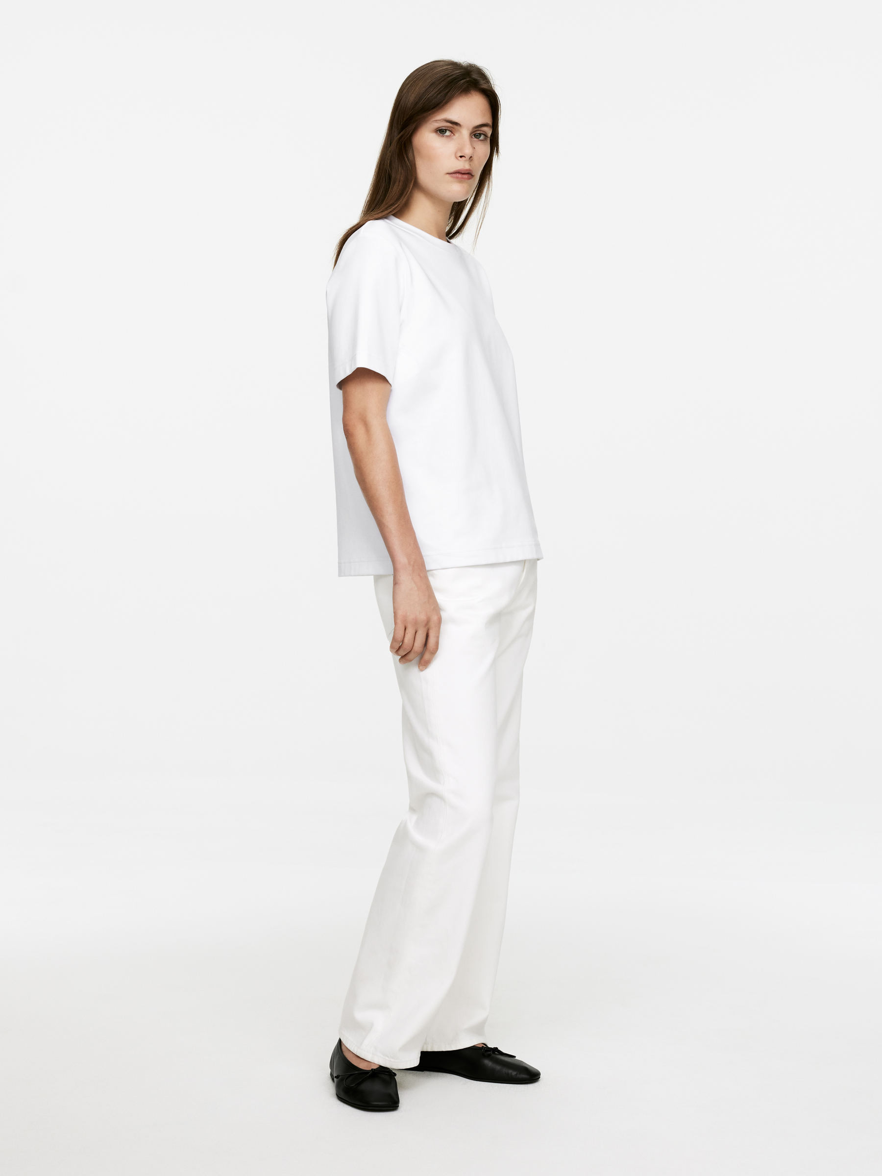 PEARL Interlock T-Shirt – White – Women – ARKET GB | Arket UK