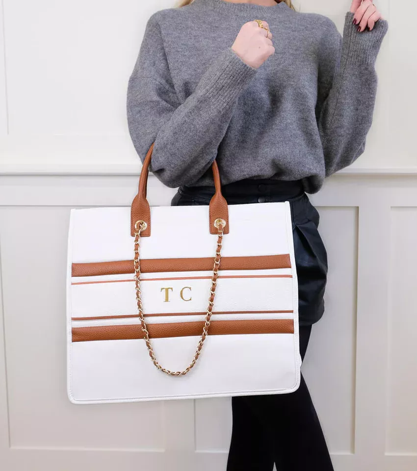 Large Pearl Canvas Resort Tote Bag