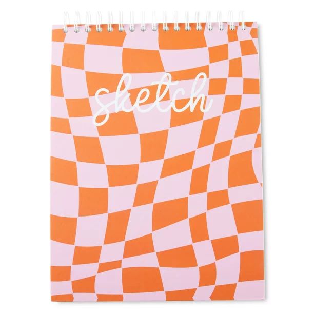Pen+Gear Fashion Sketchbook, Pink and Orange Checkered Print, 120 Sheets, 9" x 12" | Walmart (US)