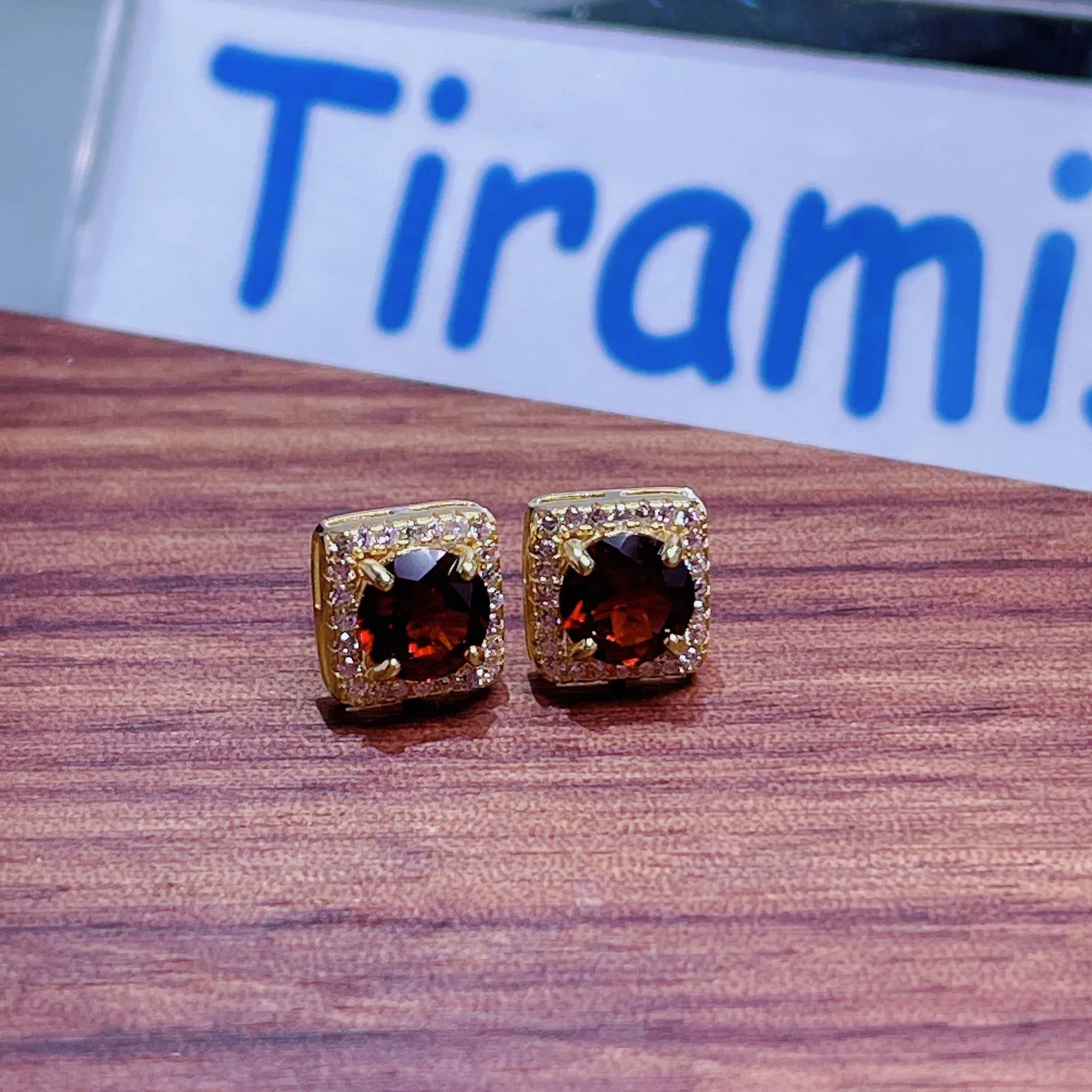 Genuine Garnet Stud Earrings, Natural Garnet Earrings, 18K Gold Garnet Earrings, January Birthsto... | Etsy (US)