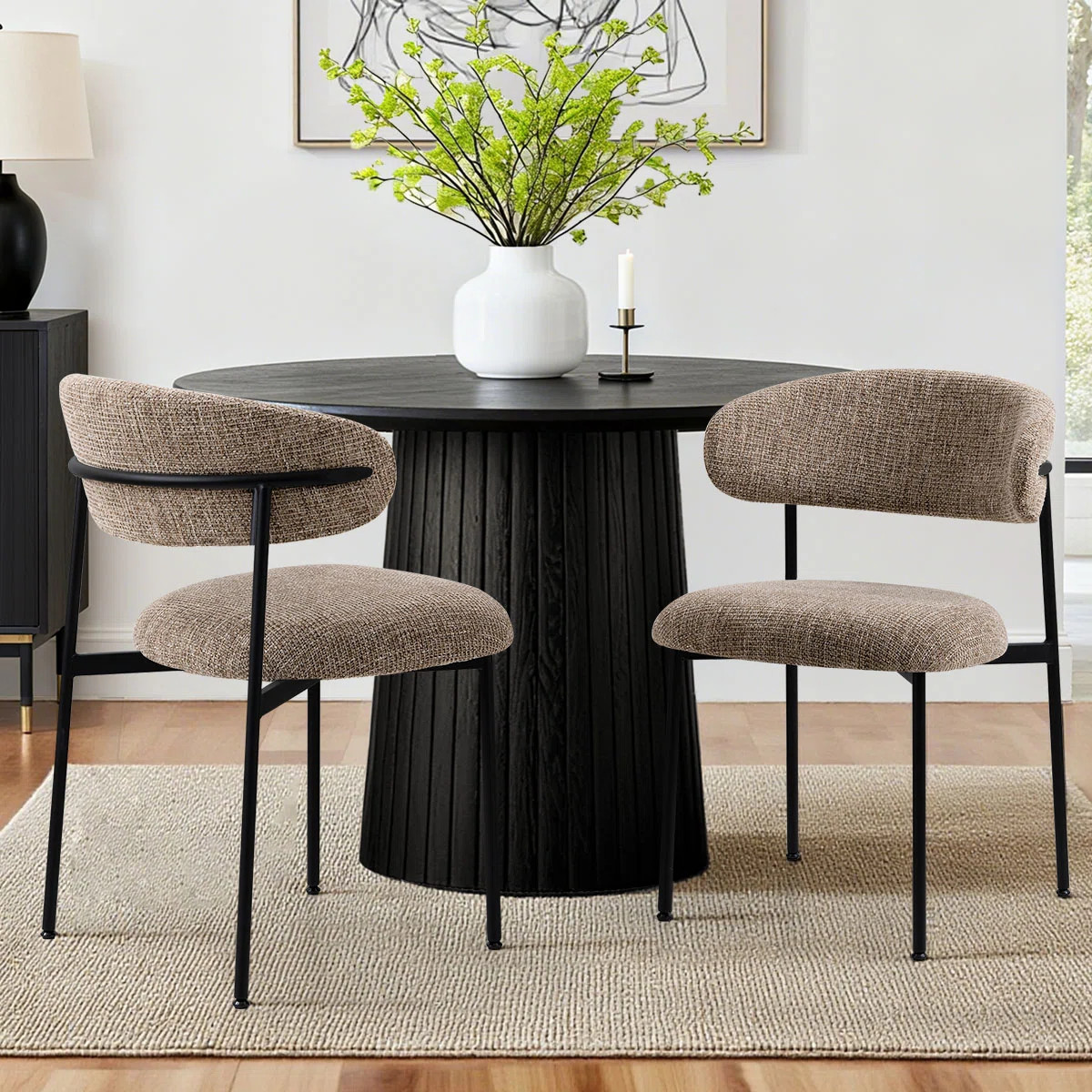 Upholstered Dining Chair With Metal Legs (Set of 2) | Wayfair North America