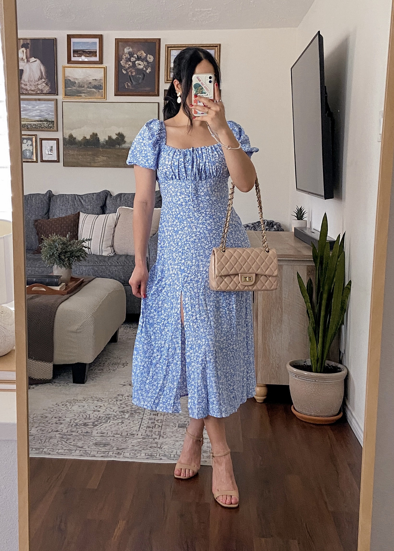 i’m wearing this dress in a size medium and it fits true to size. styled this dress with neutral accessories to let the dress stand out. 

🏷️: summer dress, amazon fashion finds, wedding guest dress, midi length dress, floral dress, short sleeve dress, party dress, casual dress, 

#LTKStyleTip #LTKSeasonal #LTKSummerEdit