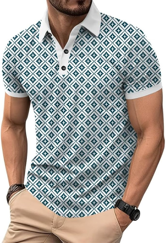 Men's Short Sleeve Vintage Polo Shirt Casual Slim Fit Golf Shirt (S-2XL) | Amazon (US)