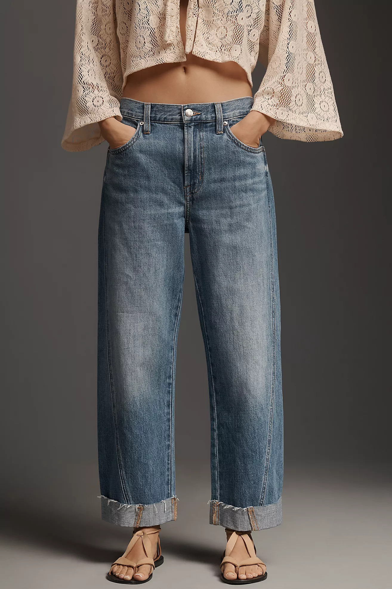 Pistola Kacey Mid-Rise Cuffed Relaxed Tapered Jeans | Anthropologie (US)