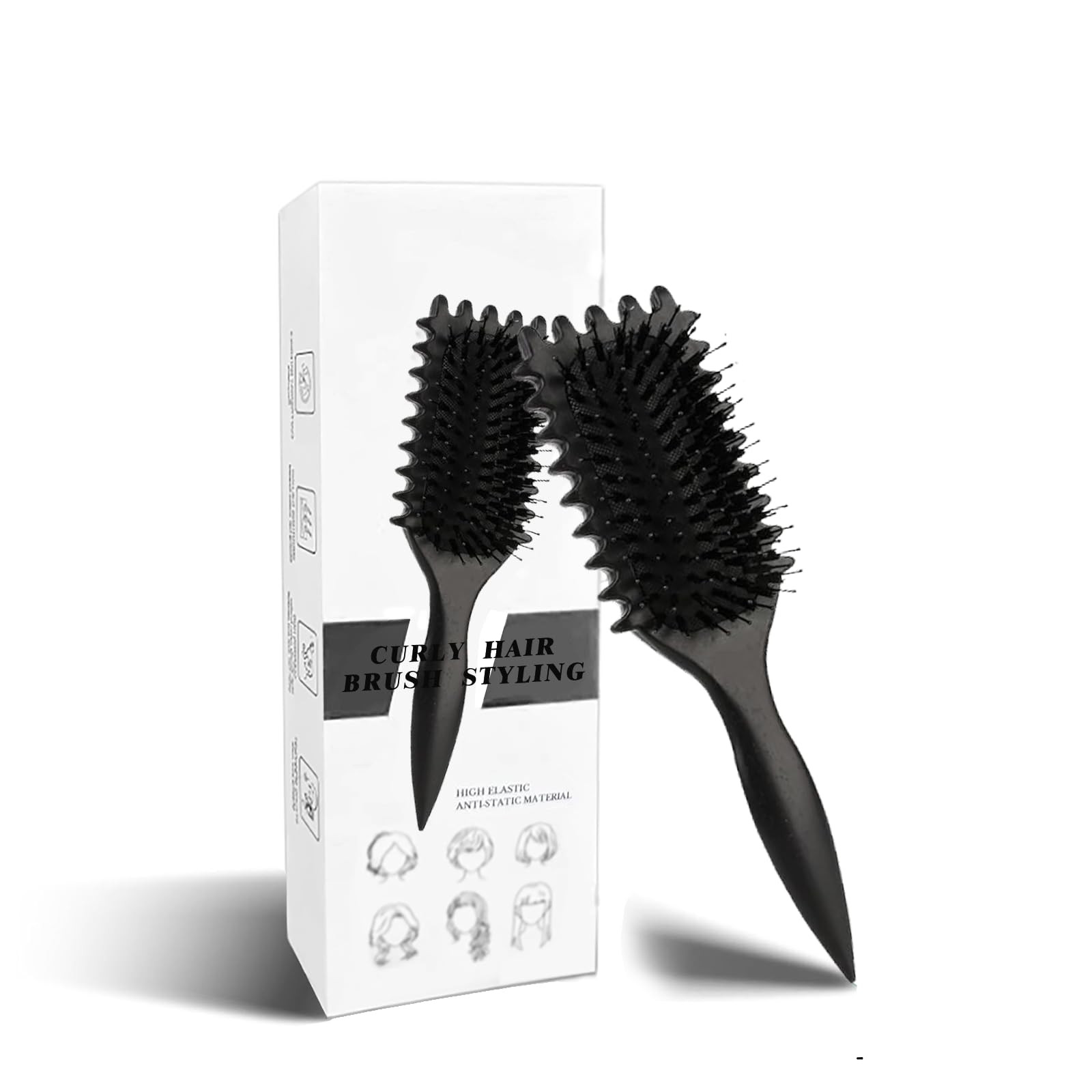 Curl Brush - Define Styling Brush with Prongs, for Combing and Shaping Men's and Women's Curls to Reduce Pulling and Curl Separation (Black, 24cm) | Amazon (UK)