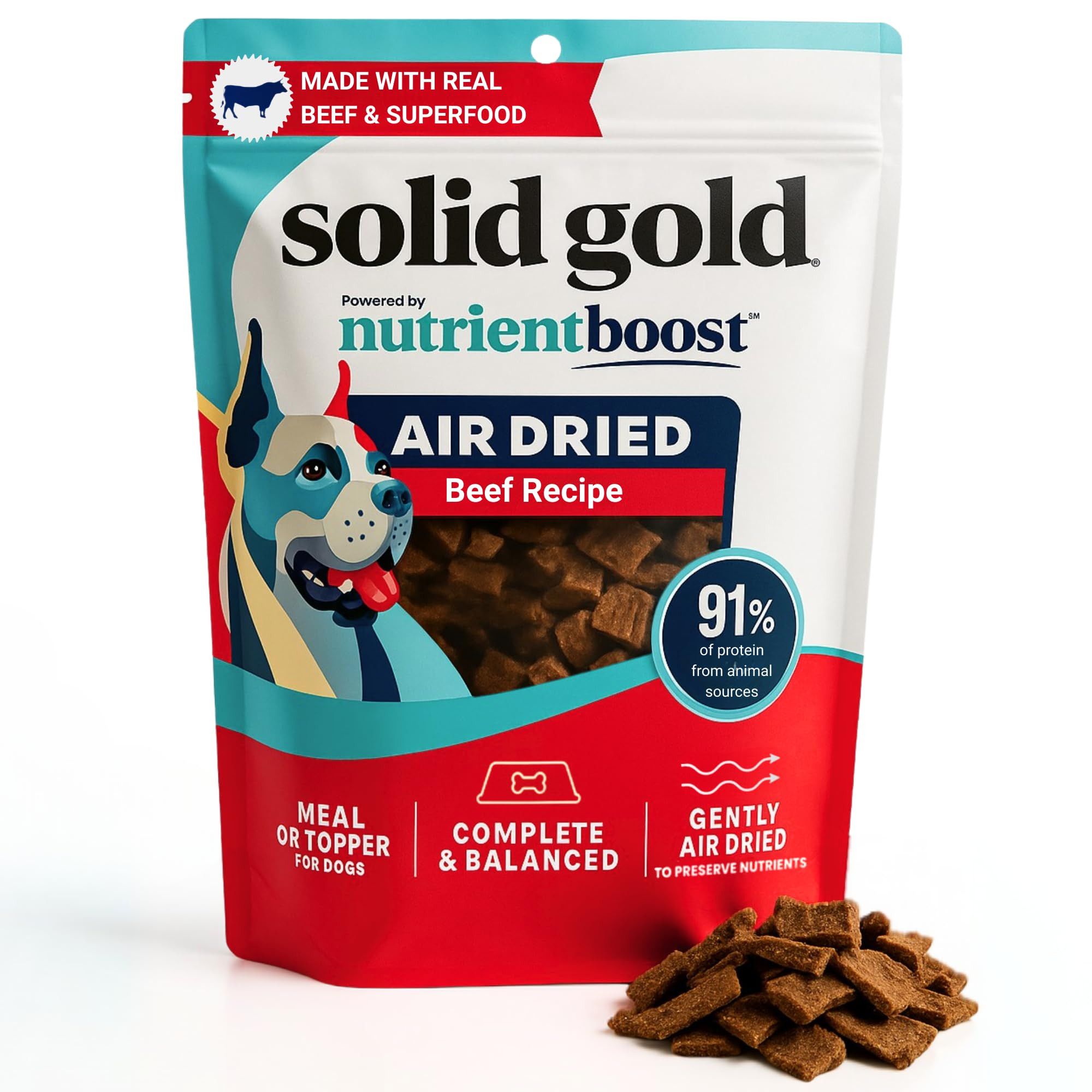 Solid Gold Air Dried Dog Food Toppers for Dry Food - Healthy Dog Treats w/Real Beef & Superfoods ... | Amazon (US)