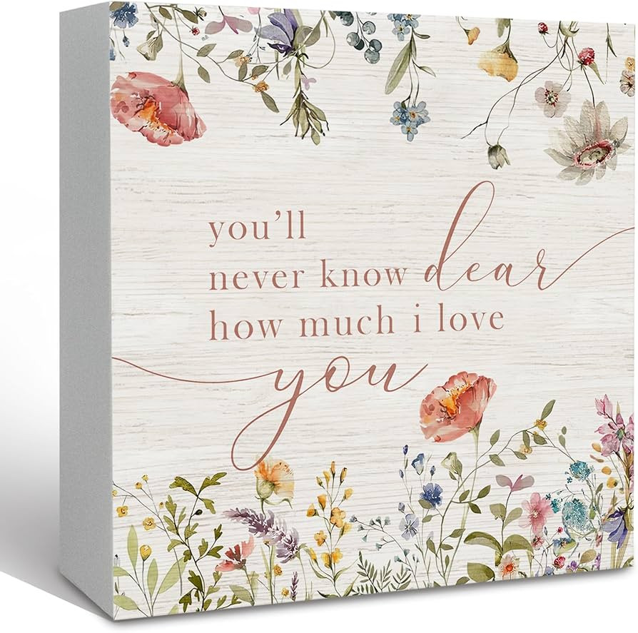 Wildflower Nursery Decor Wooden Sign Desk Decor, Boho Floral Nursery Decorative for Baby Girl Roo... | Amazon (US)