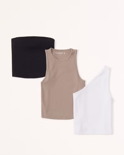Women's 3-Pack Seamless Rib Fabric Tanks | Women's New Arrivals | Abercrombie.com | Abercrombie & Fitch (US)