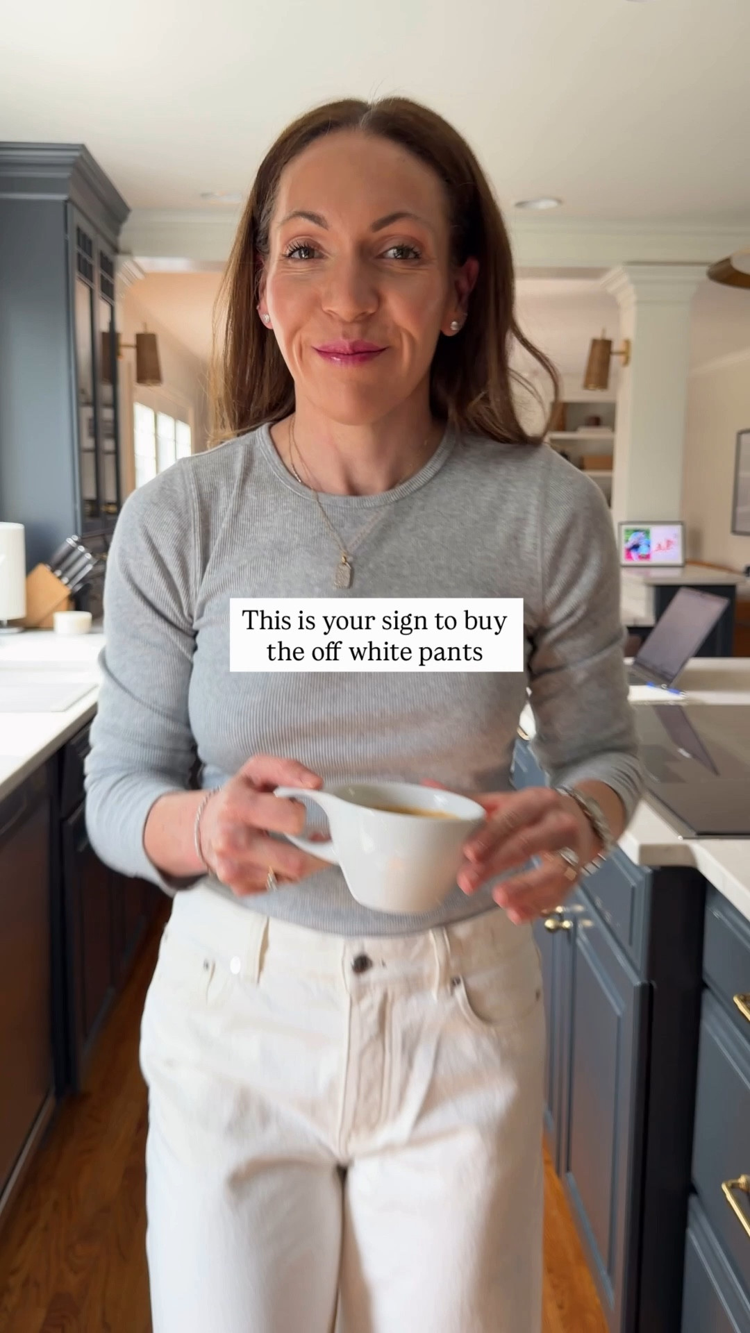 I am in love with my new @Madewell darted barrel leg denim in this off white color! I went down one size to a 26.

#LTKOver40 #LTKmomlife #LTKootd