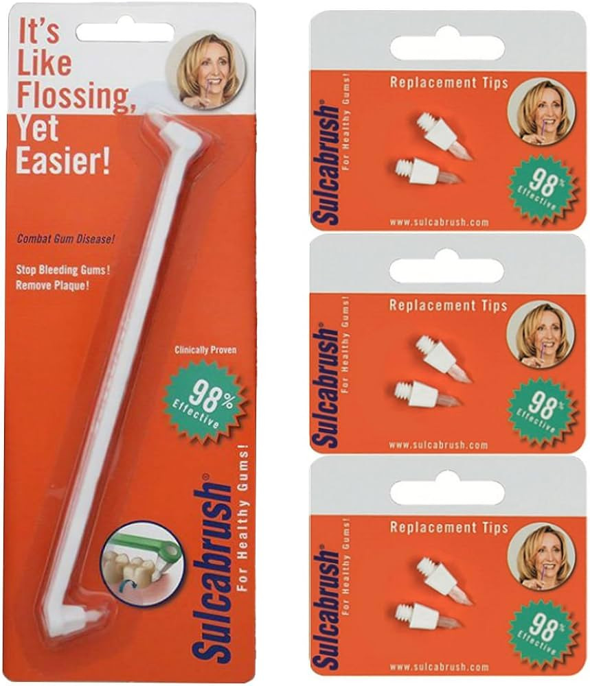 1 Sulcabrush Handle and 3 Replacement Tip Packs Bundle | Amazon (US)