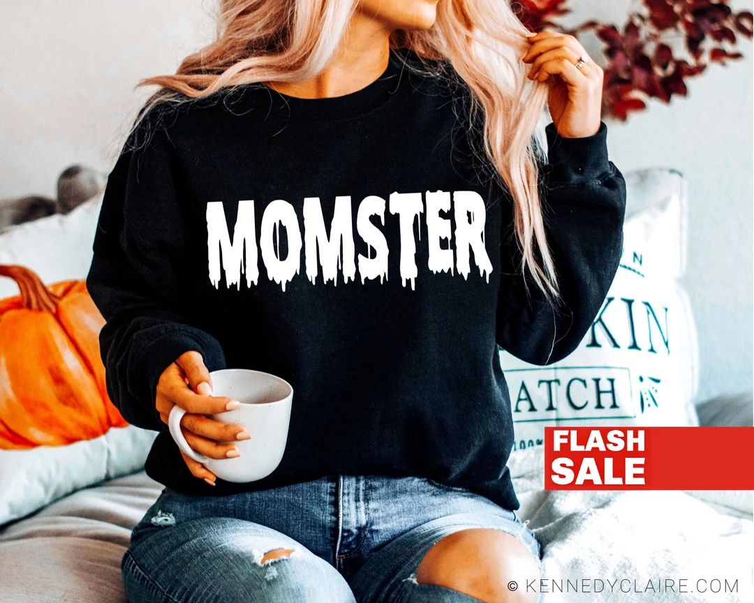 Momster Halloween Sweatshirt Halloween Sweater Halloween - Etsy | Etsy (US)