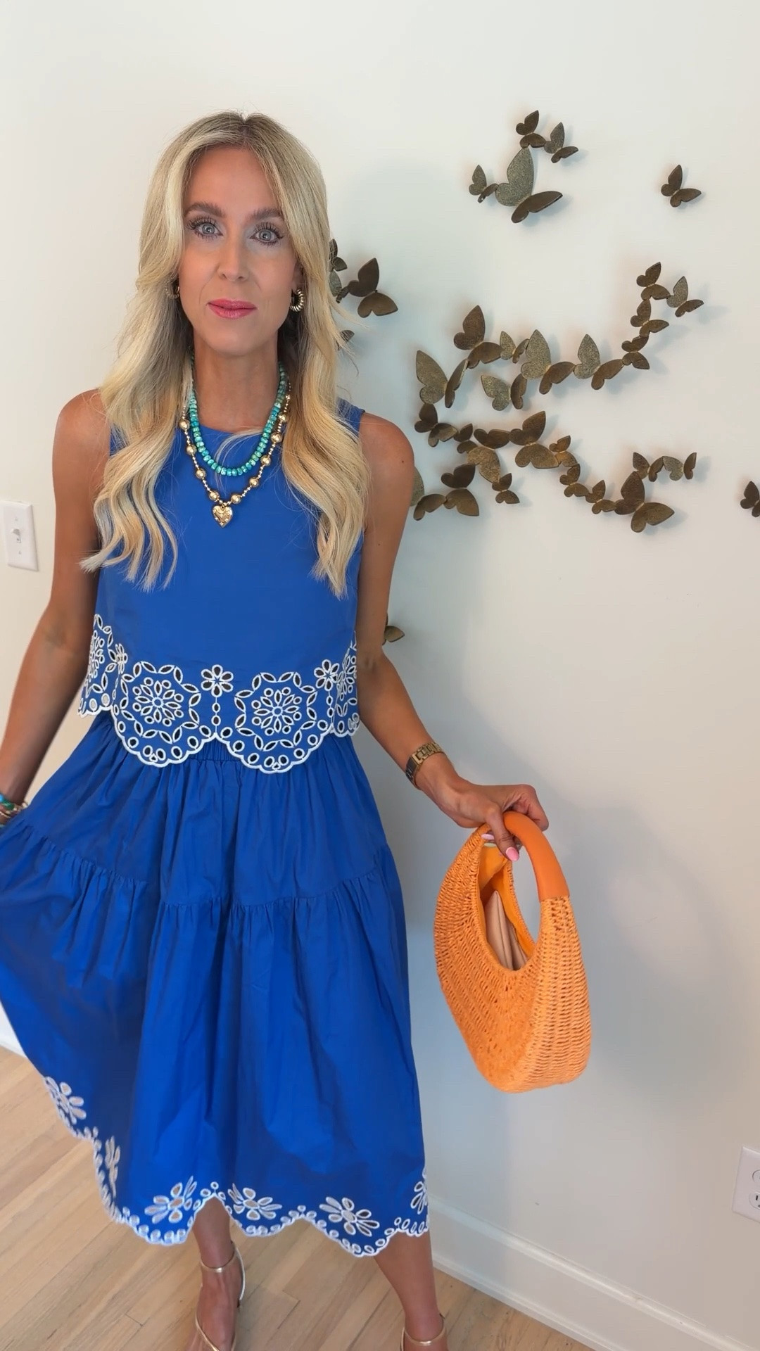 The prettiest blue matching skirt set - use code AMYANN15 for a discount