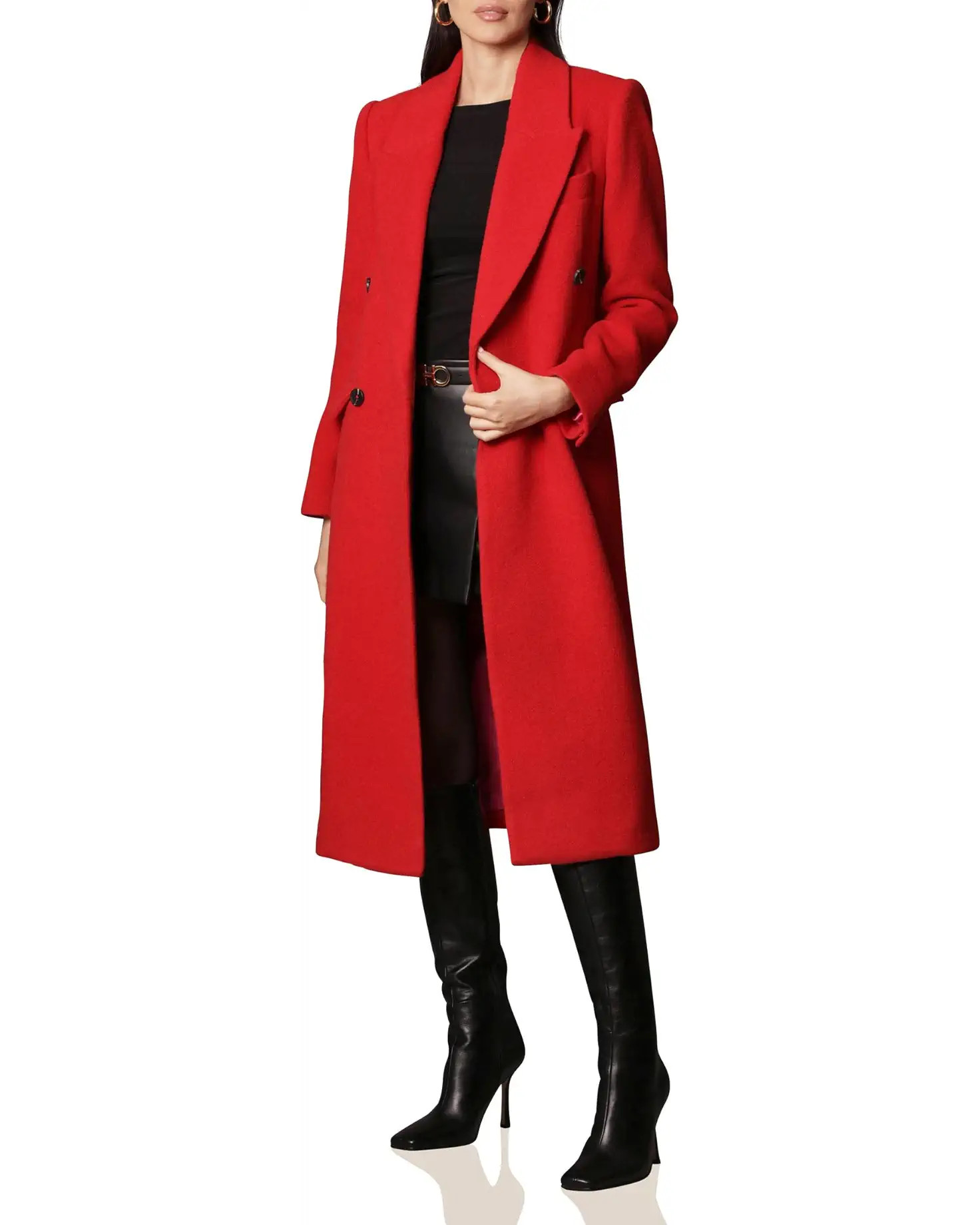 Avec Les Filles Wool Blend Double-Breasted Coat | Zappos