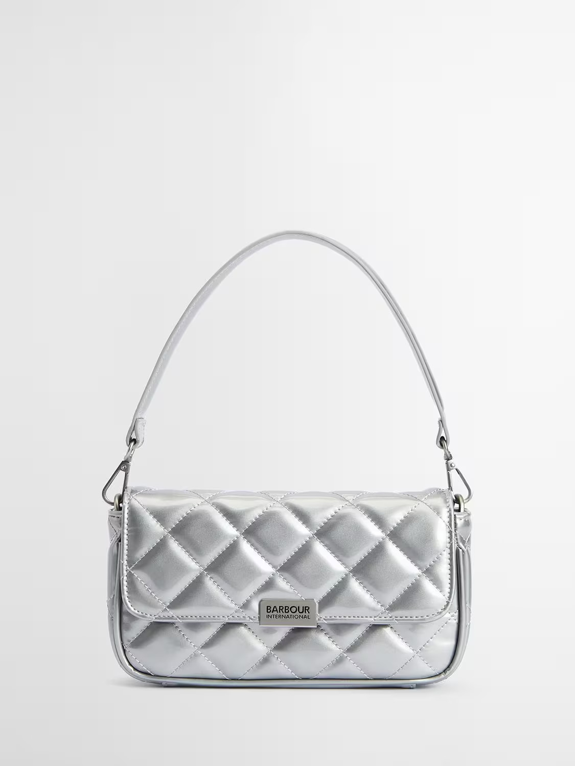 Barbour International Quilted Mini Soho Crossbody Bag, High Shine Silver | John Lewis (UK)