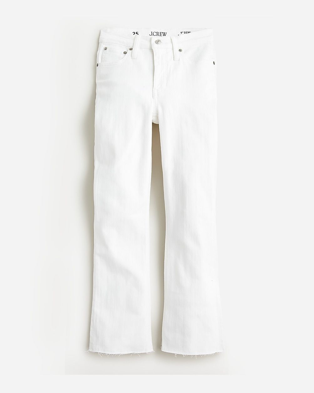 Petite 9" demi-boot crop jean in white wash | J.Crew US