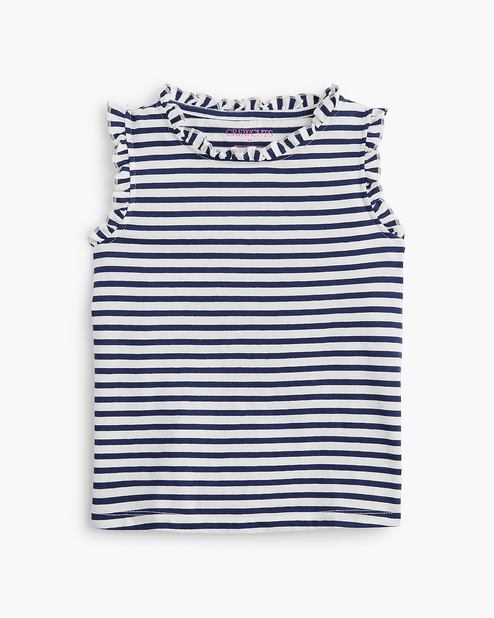 Girls' striped jersey ruffle-trim tank top | J.Crew Factory