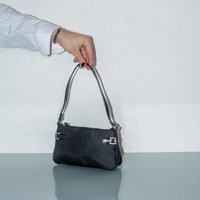 Vintage Y2K Mini Rave Baguette Bag in Black | Etsy (US)