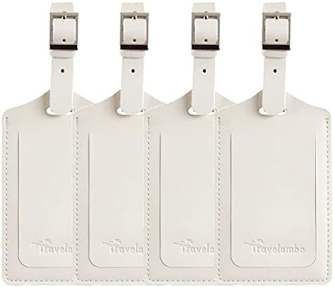Travelambo Luggage Tags for Suitcases PU Leather Travel Tags Bag Tags Privacy Protection Travel E... | Amazon (US)