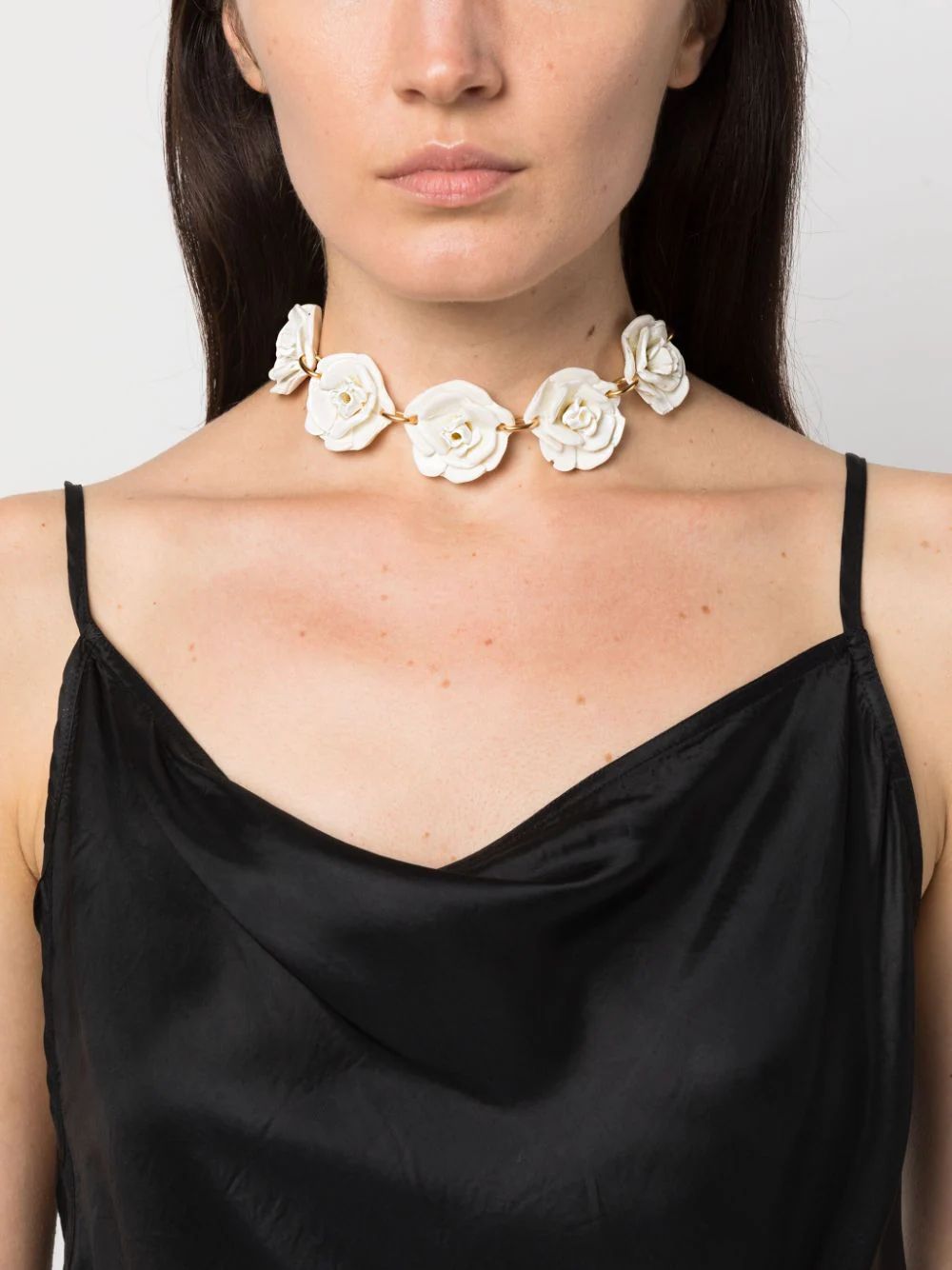 Blumarine rose-detail Chocker Necklace - Farfetch | Farfetch Global