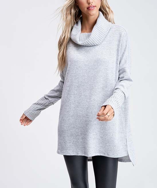 Avenue Hill Women's Pullover Sweaters H.GREY - Heather Gray Cowl-Neck Sweater - Women | Zulily