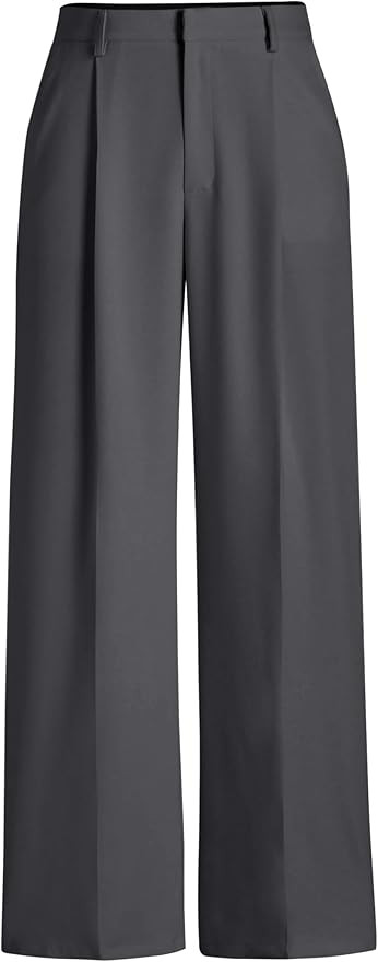 PRETTYGARDEN Women's Wide Leg Suit Pants Loose Fit High Elastic Waisted Business Casual Long Trou... | Amazon (US)