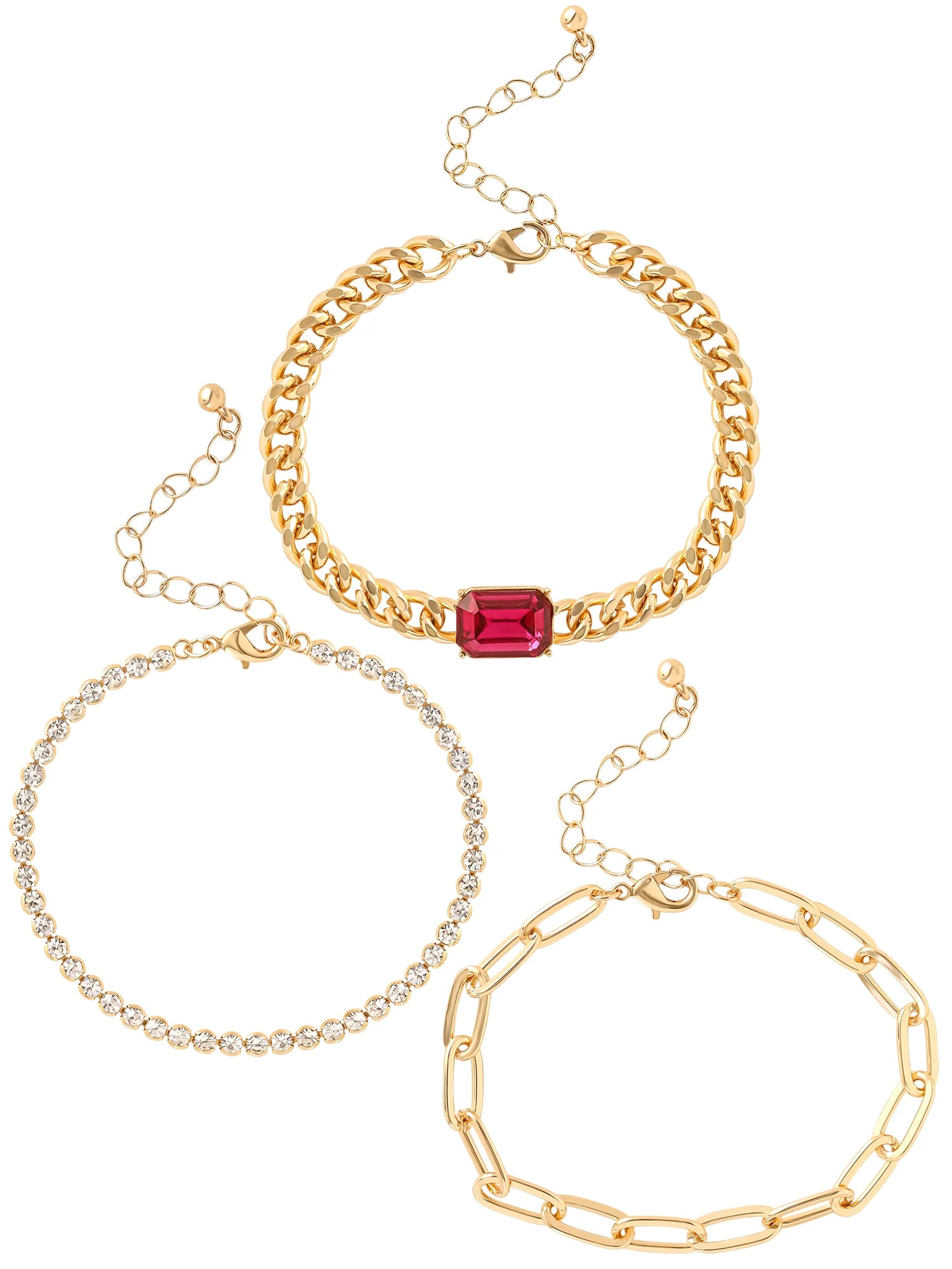 Jessica Simpson Women's GoldTone Bracelet Set, Set of 3 | Walmart (US)