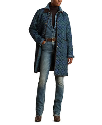 Women's Printed Quilted Coat | Macy's