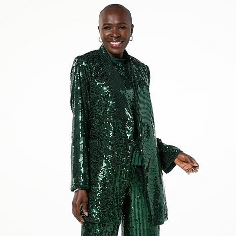 Mark & James by Badgley Mischka Sequin Self Tie Jacket | HSN