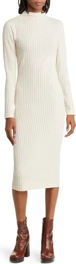 Steve Madden Maya Long Sleeve Midi Rib Sweater Dress | Nordstrom | Nordstrom